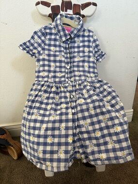 Isaac Mizrahi Blue and White Gingham Daisy Shirt